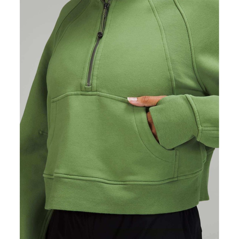Lululemon Scuba Oversized Funnel Neck Half Zip Green Foliage Sweatshirt/S - Picture 4 of 11